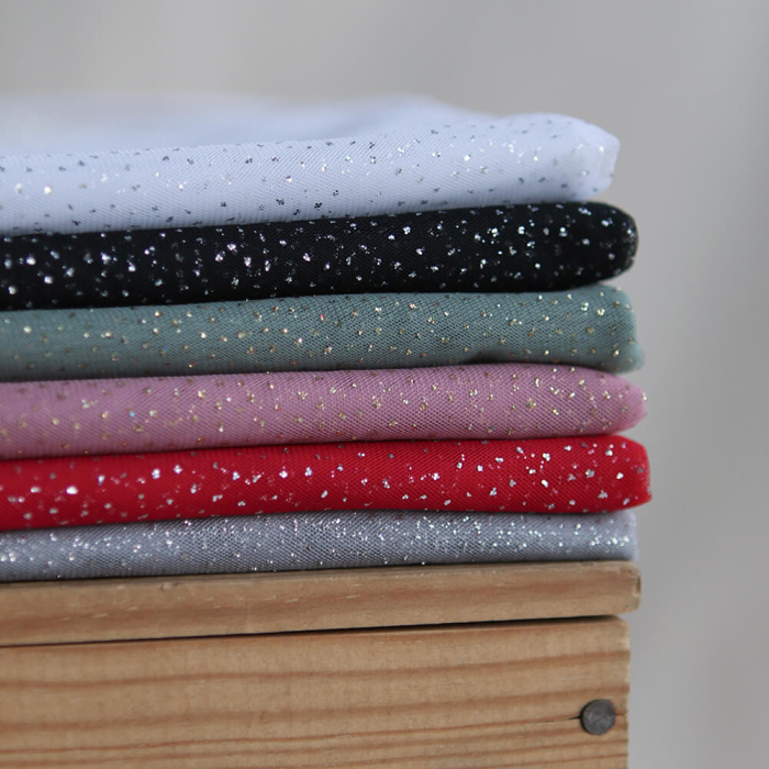 Tulle souple noir / argenté