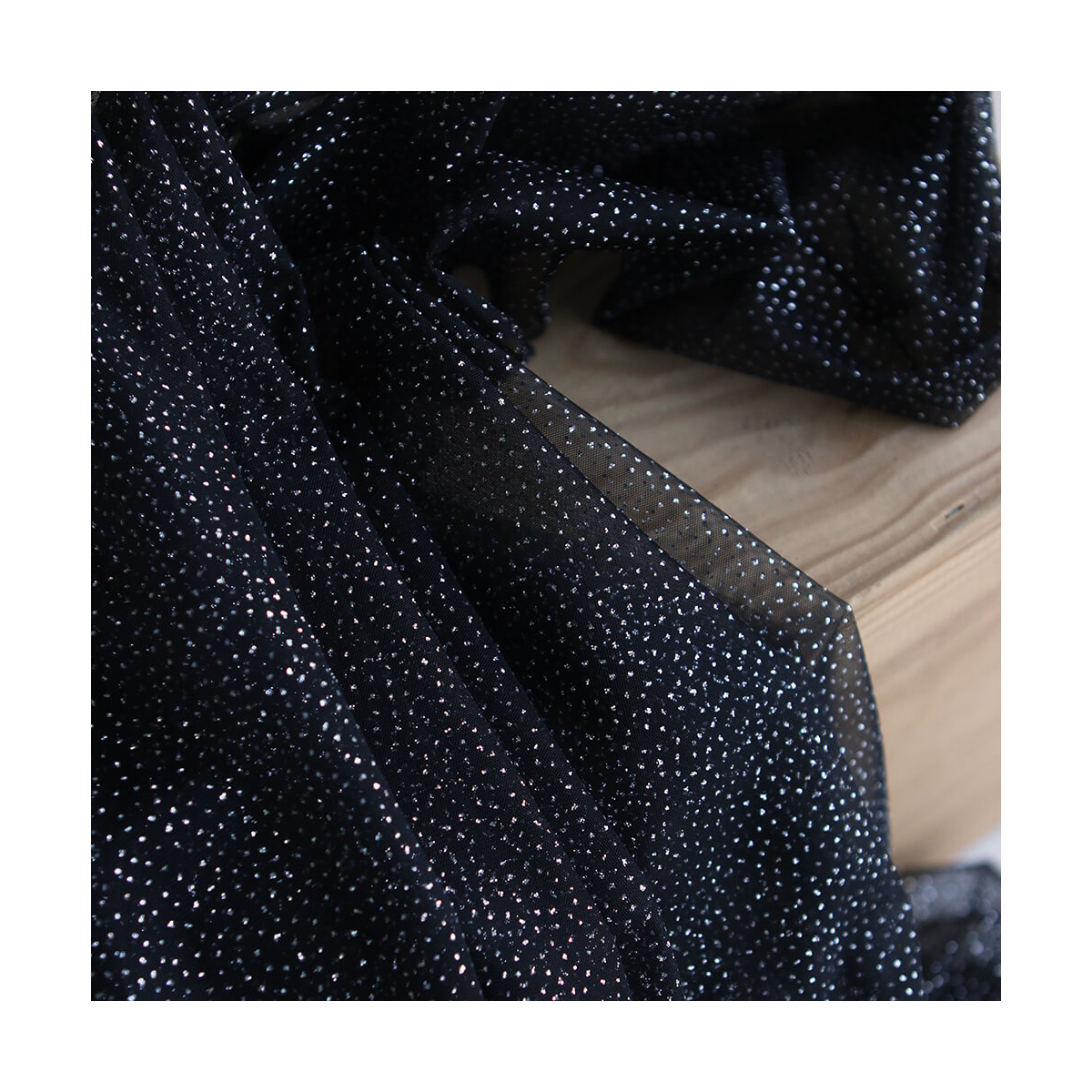 Tulle souple noir / argenté