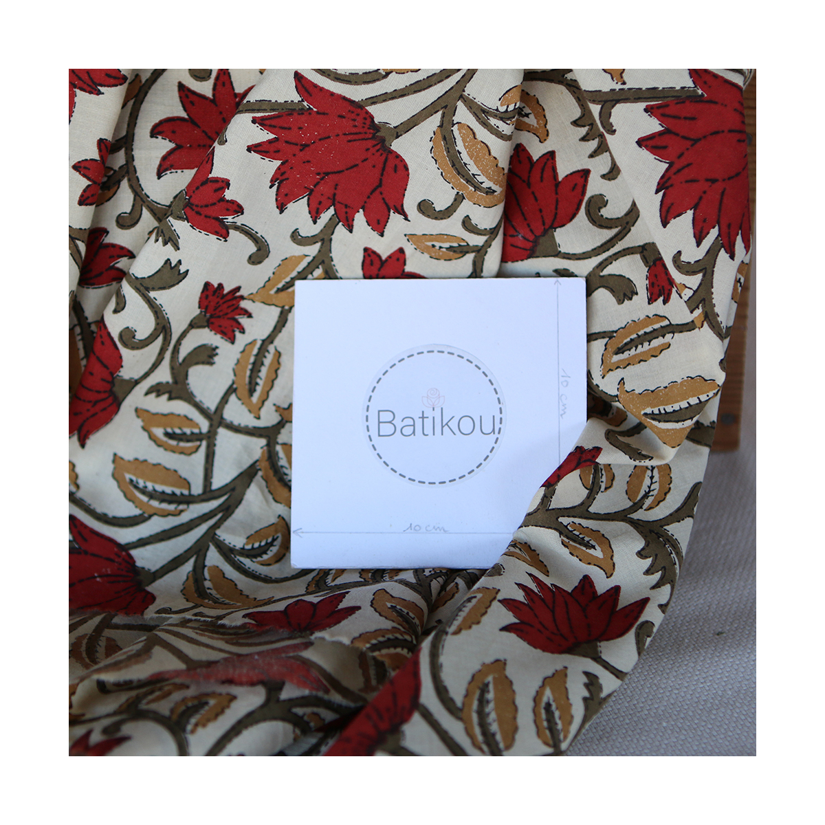 Shaivan - Tissu indien en coton imprimé main Hand Block