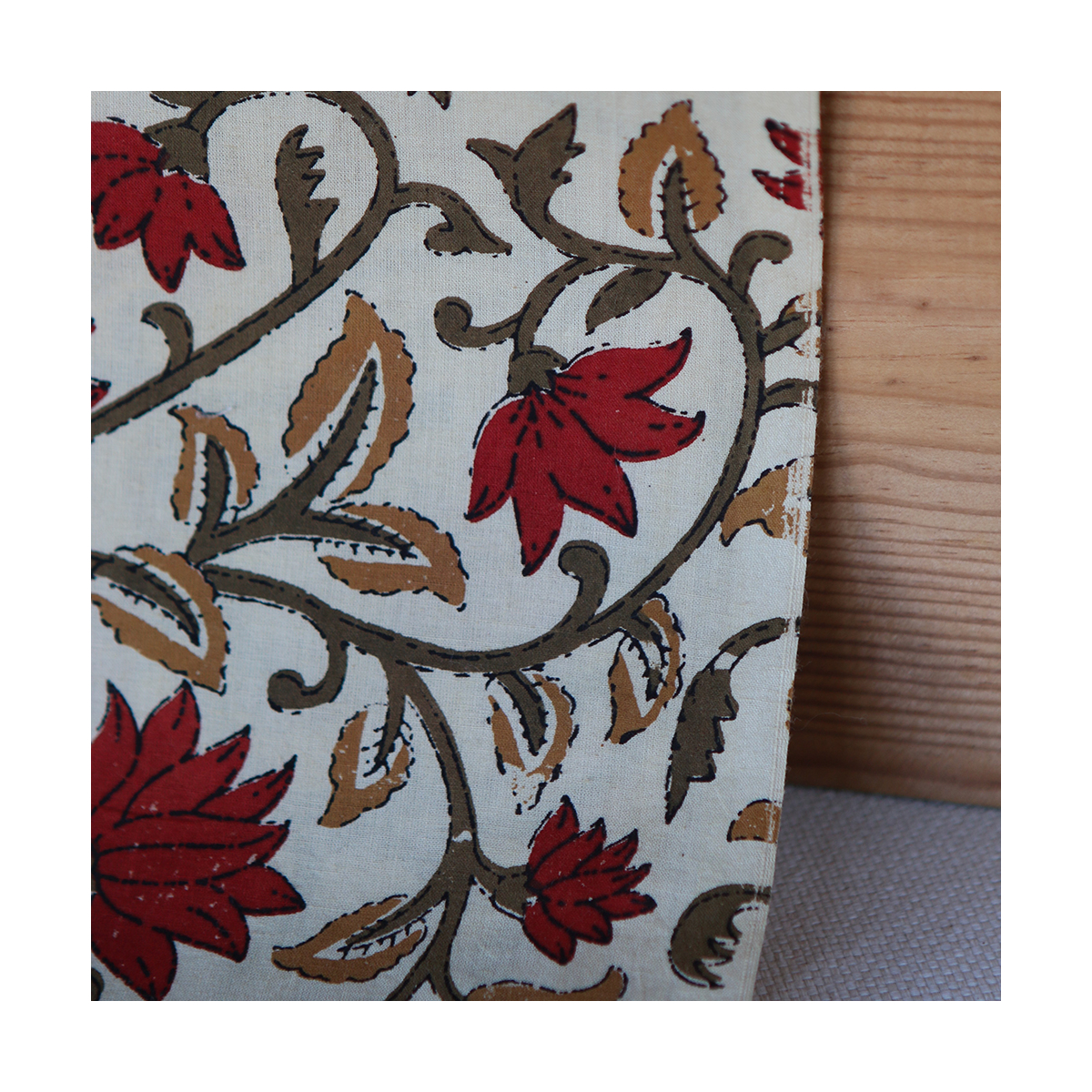 Shaivan - Tissu indien en coton imprimé main Hand Block