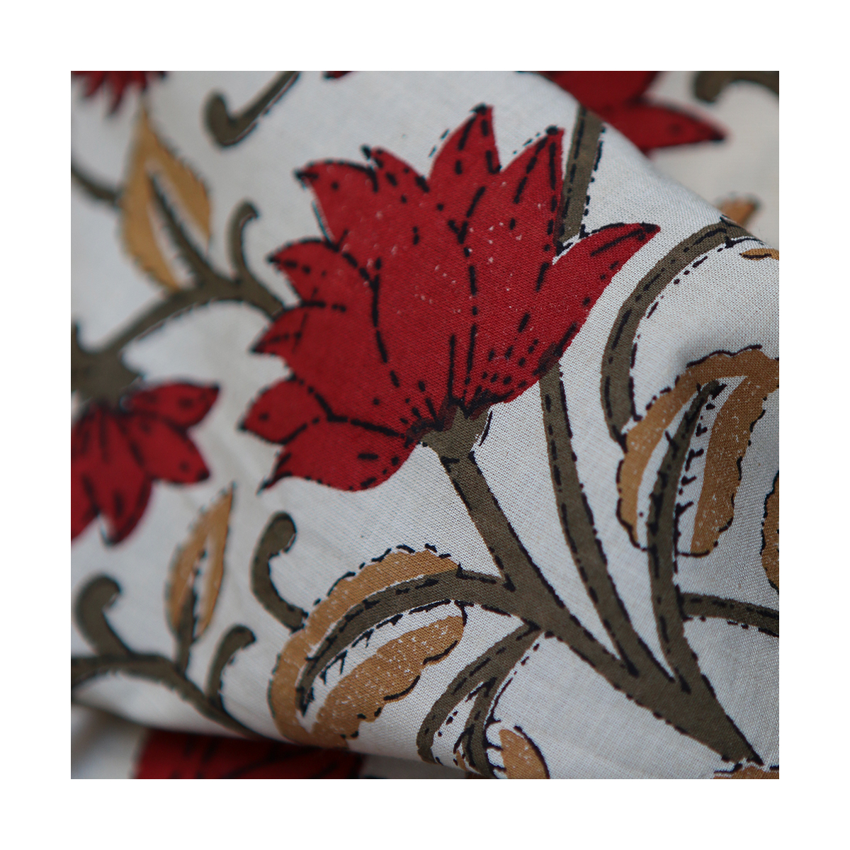 Shaivan - Tissu indien en coton imprimé main Hand Block