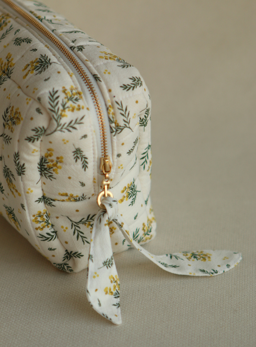 Mimosa - Coton lavé bio motif exclusif mimosa