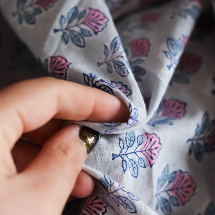 Abila B - Tissu indien coton hand block traditionnel