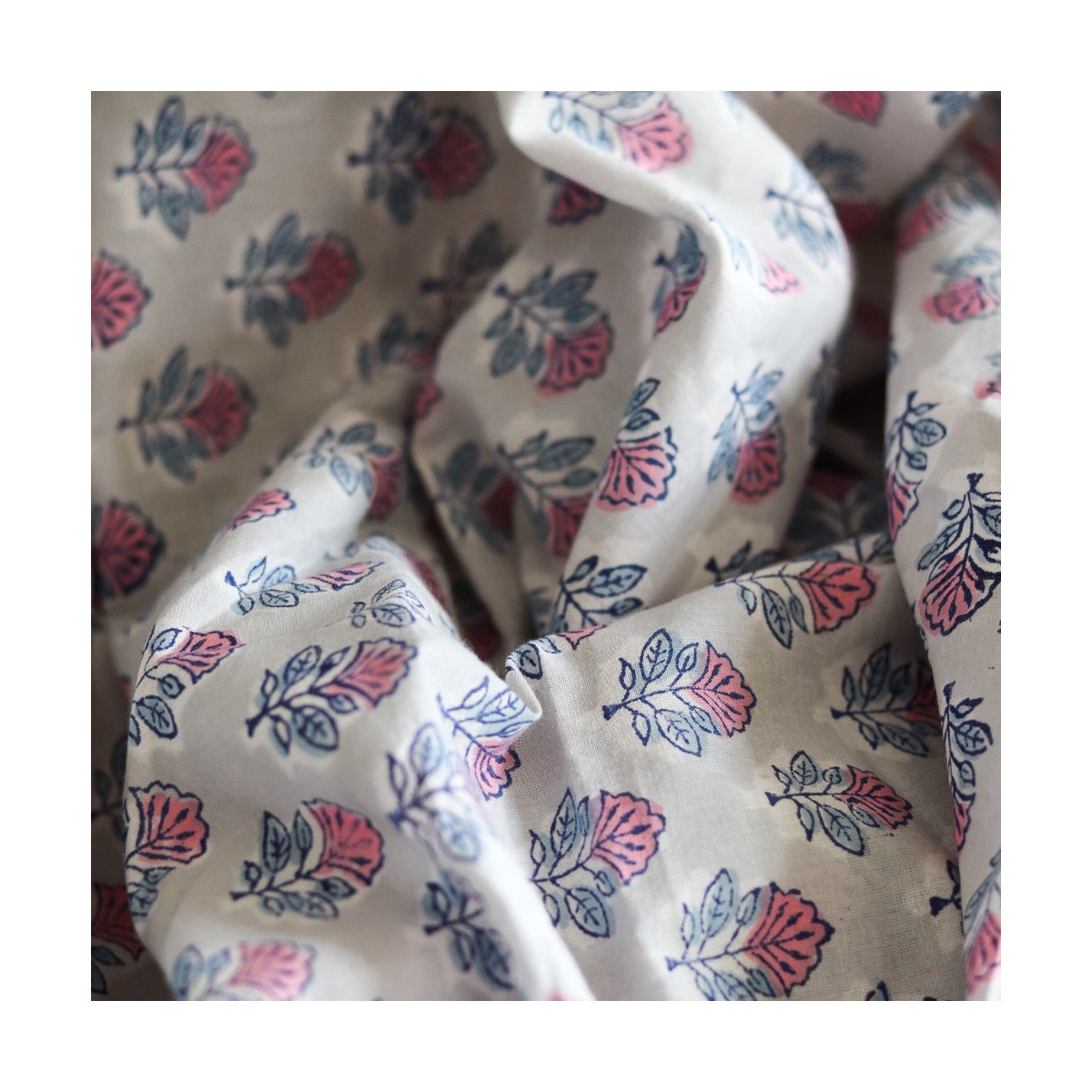 Abila B - Tissu indien coton hand block traditionnel