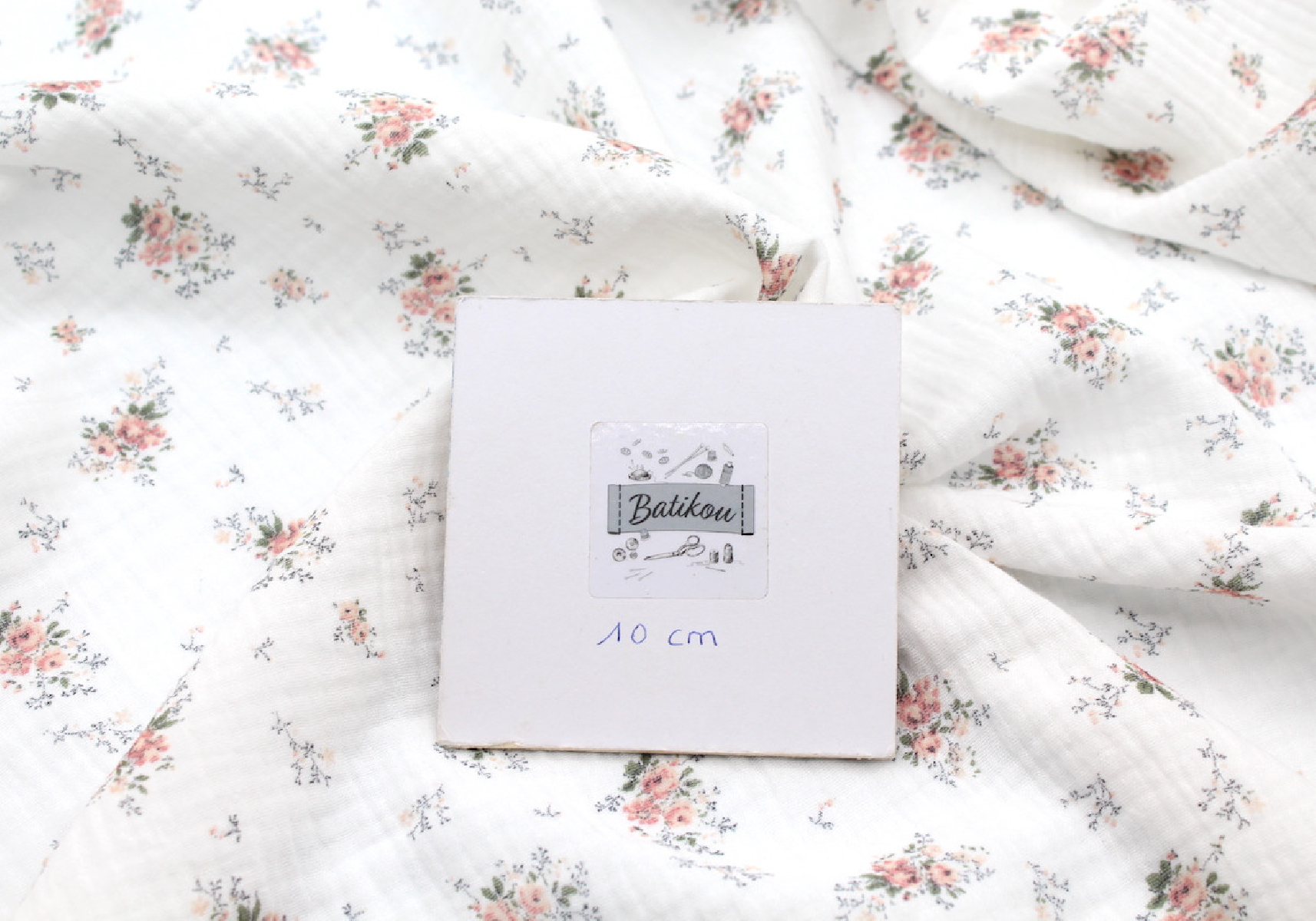 Romance - Double gaze de coton BIO motif exclusif bouquet romantique