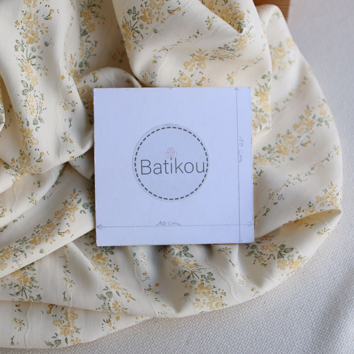 copy ofCamille - Tissu coton jacquard fleuri bleu