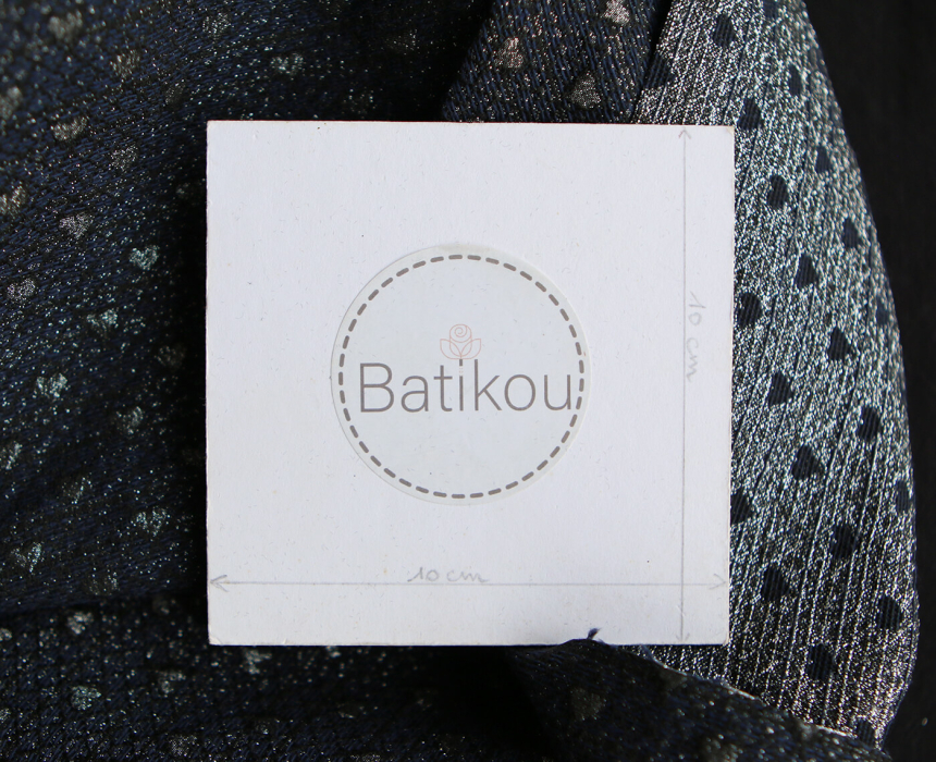 Amour - Tissu Brocart jacquard bleu marine / doré made in France