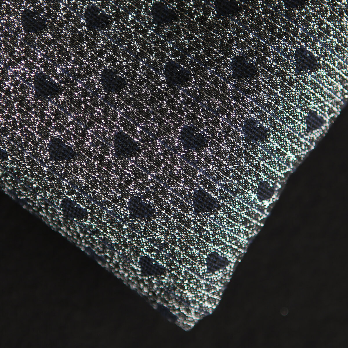 Amour - Tissu Brocart jacquard bleu marine / doré made in France