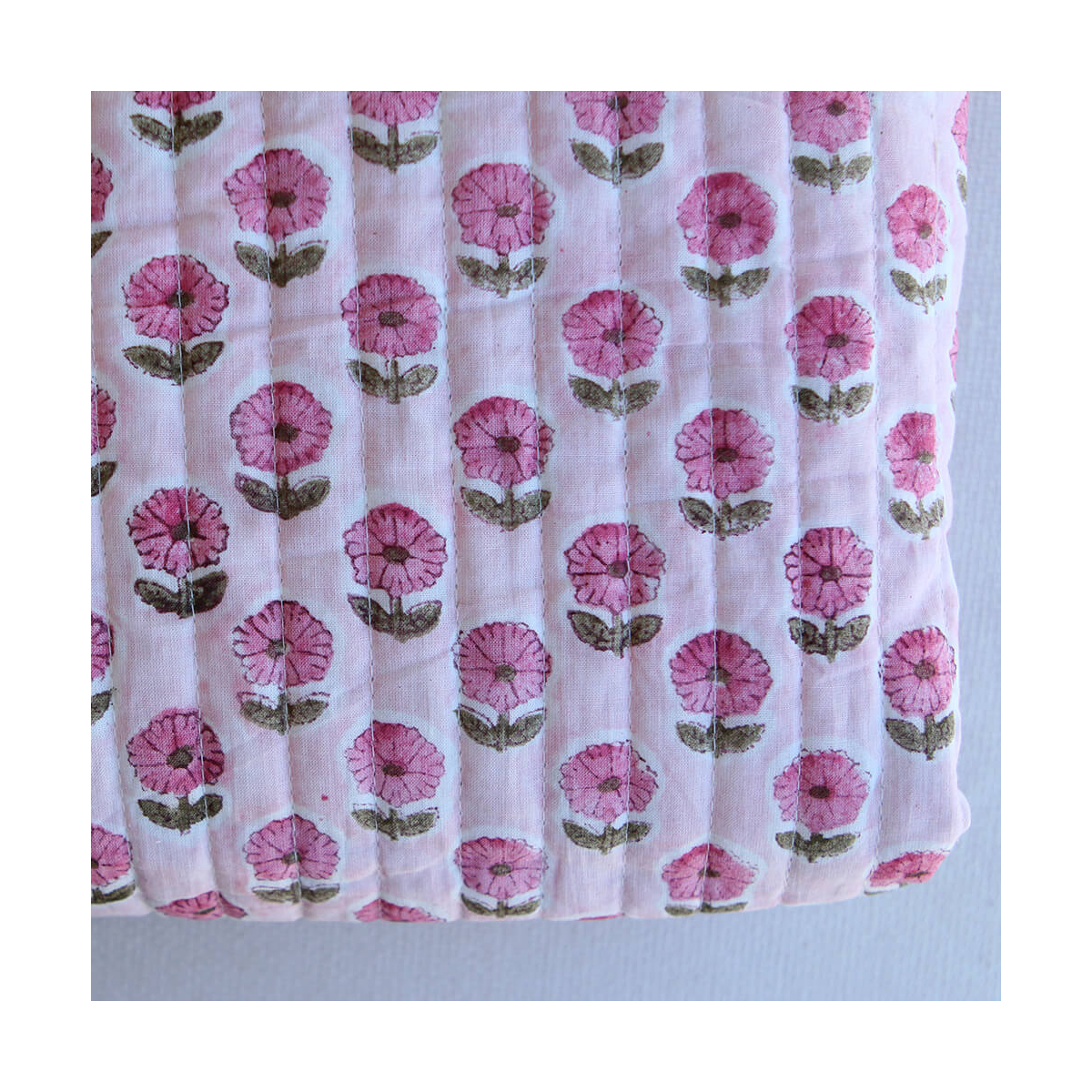 Keya - Tissu indien matelassé double face coton hand block largeur 100cm