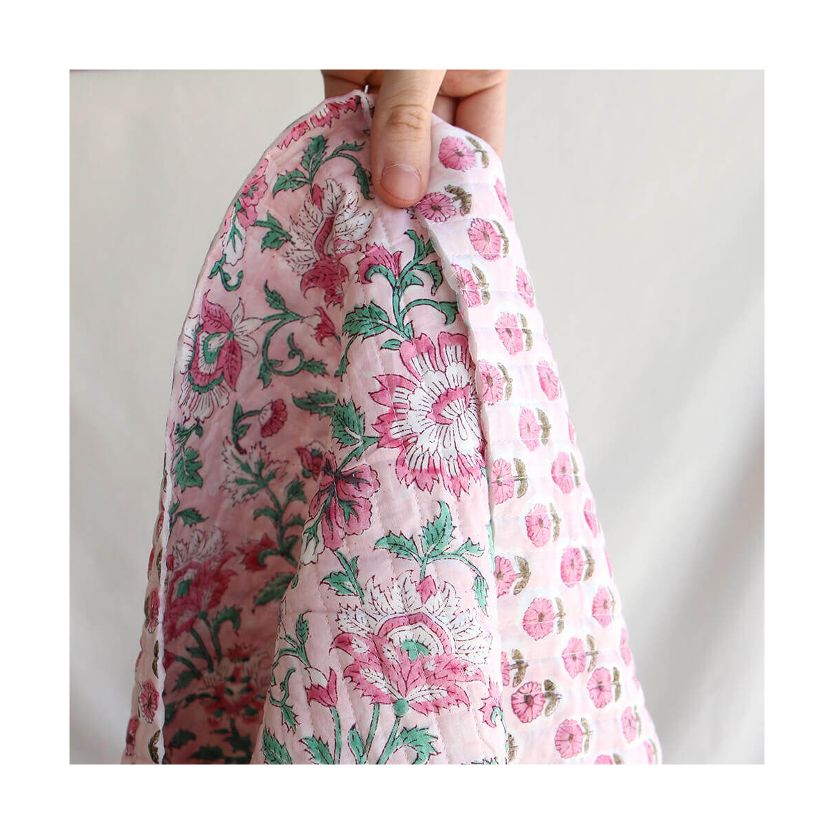 Keya - Tissu indien matelassé double face coton hand block largeur 100cm