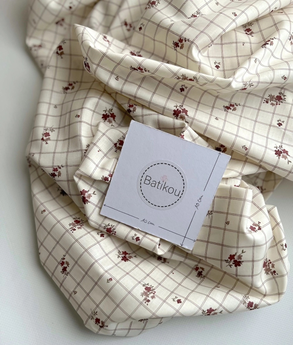 Laure - Batiste de coton Silkyne BIO imprimé exclusif Tissus issus de l'agriculture biologique  - 5