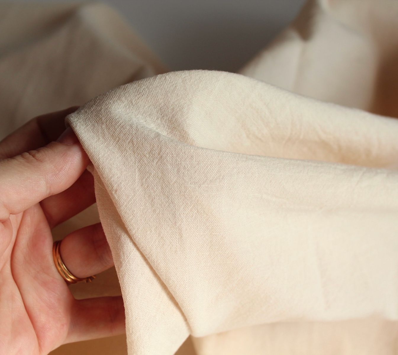 Coton lavé bio coloris vanille