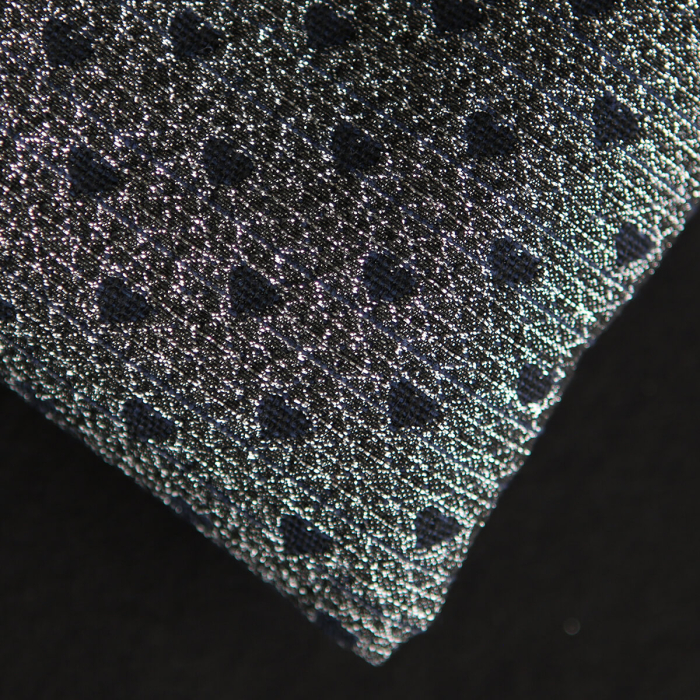 Amour - Tissu Brocart jacquard bleu marine / doré made in France