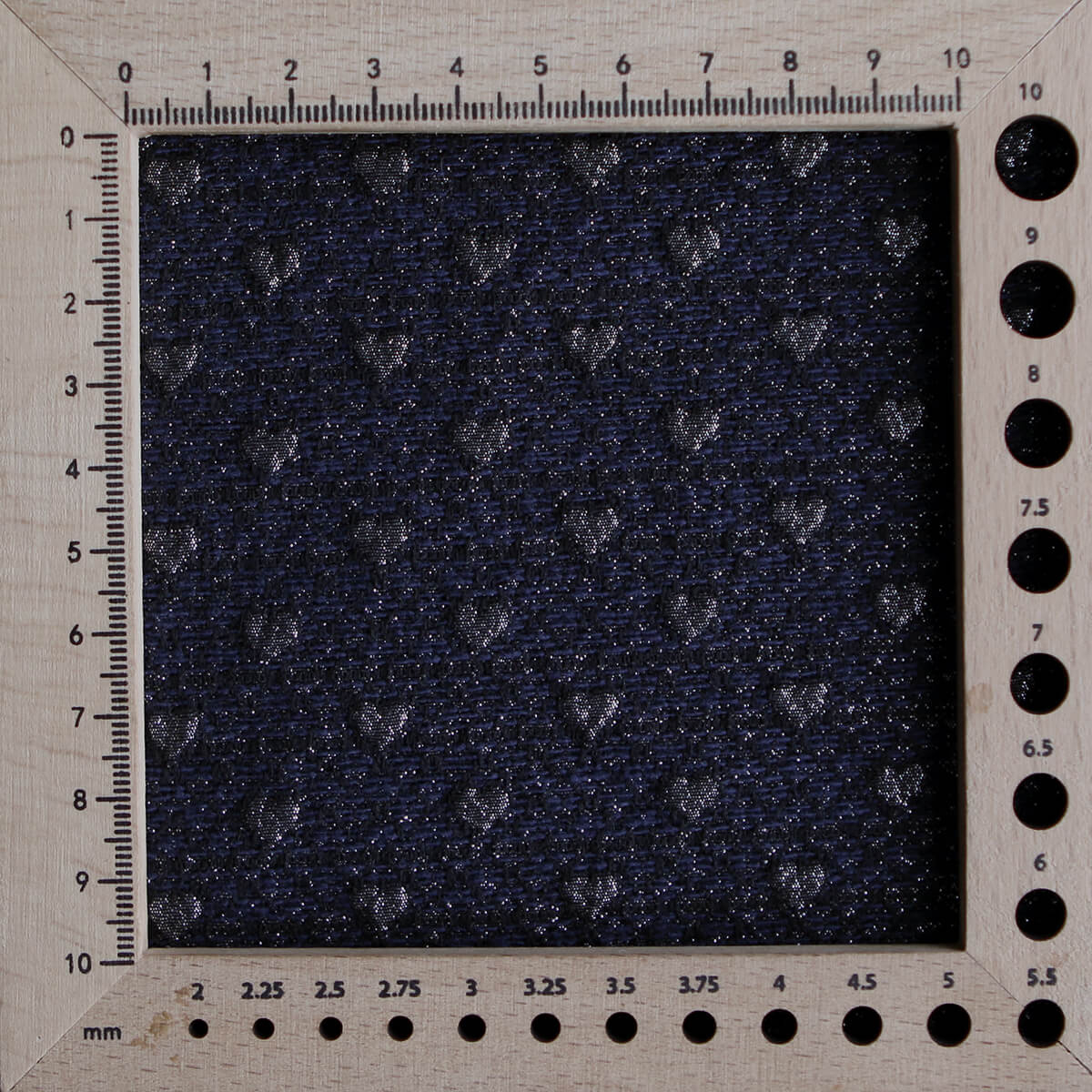 Amour - Tissu Brocart jacquard bleu marine / doré made in France