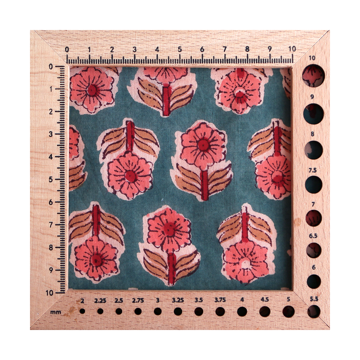 Sahar B - Tissu indien coton hand block traditionnel Teal