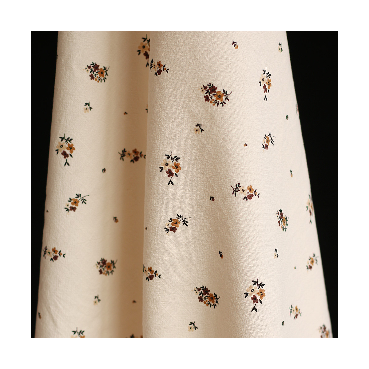 Laure - Coton lavé bio coloris vanille motif cuir