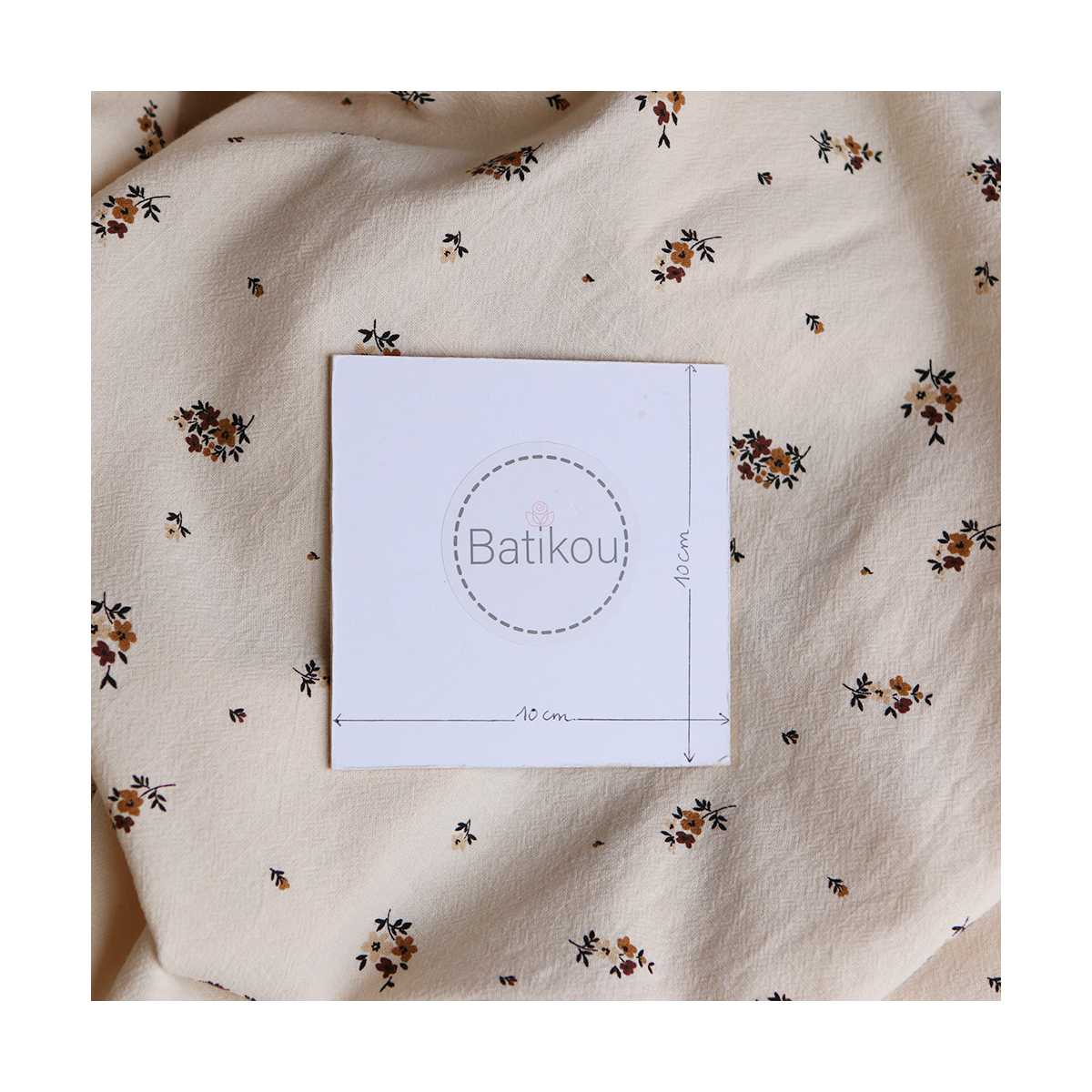 Laure - Coton lavé bio coloris vanille motif cuir