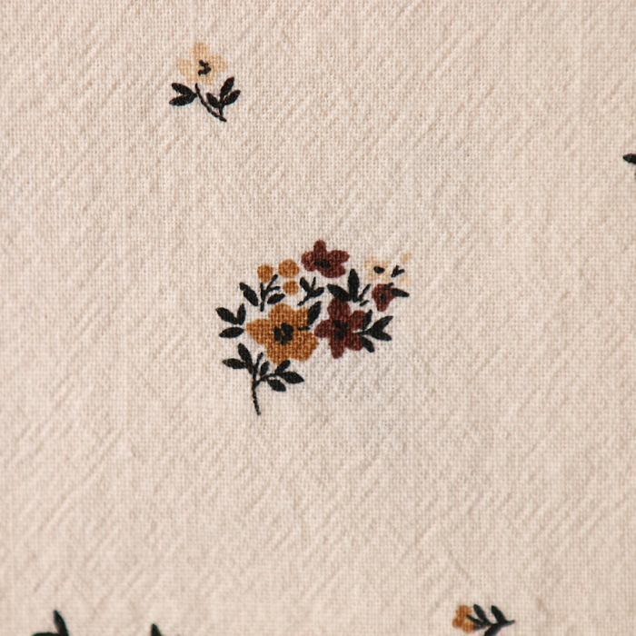 Laure - Coton lavé bio coloris vanille motif cuir