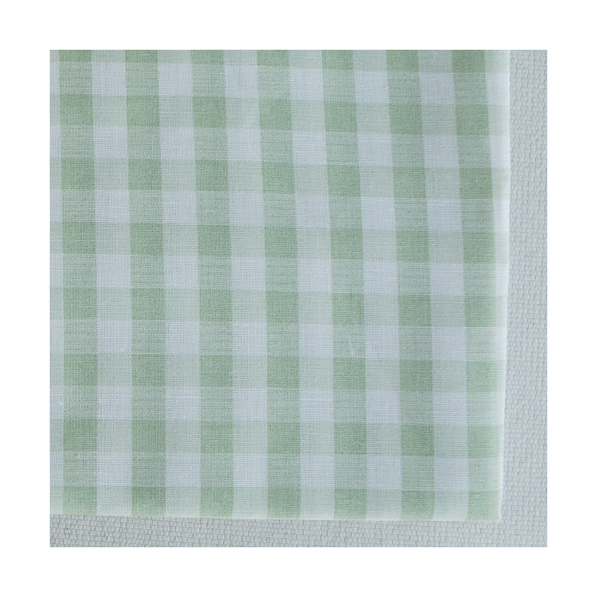 Victor - Tissu lin coton vichy 7mm blanc lait et vert amande