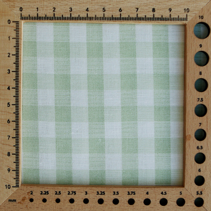 Victor - Tissu lin coton vichy 7mm blanc lait et vert amande