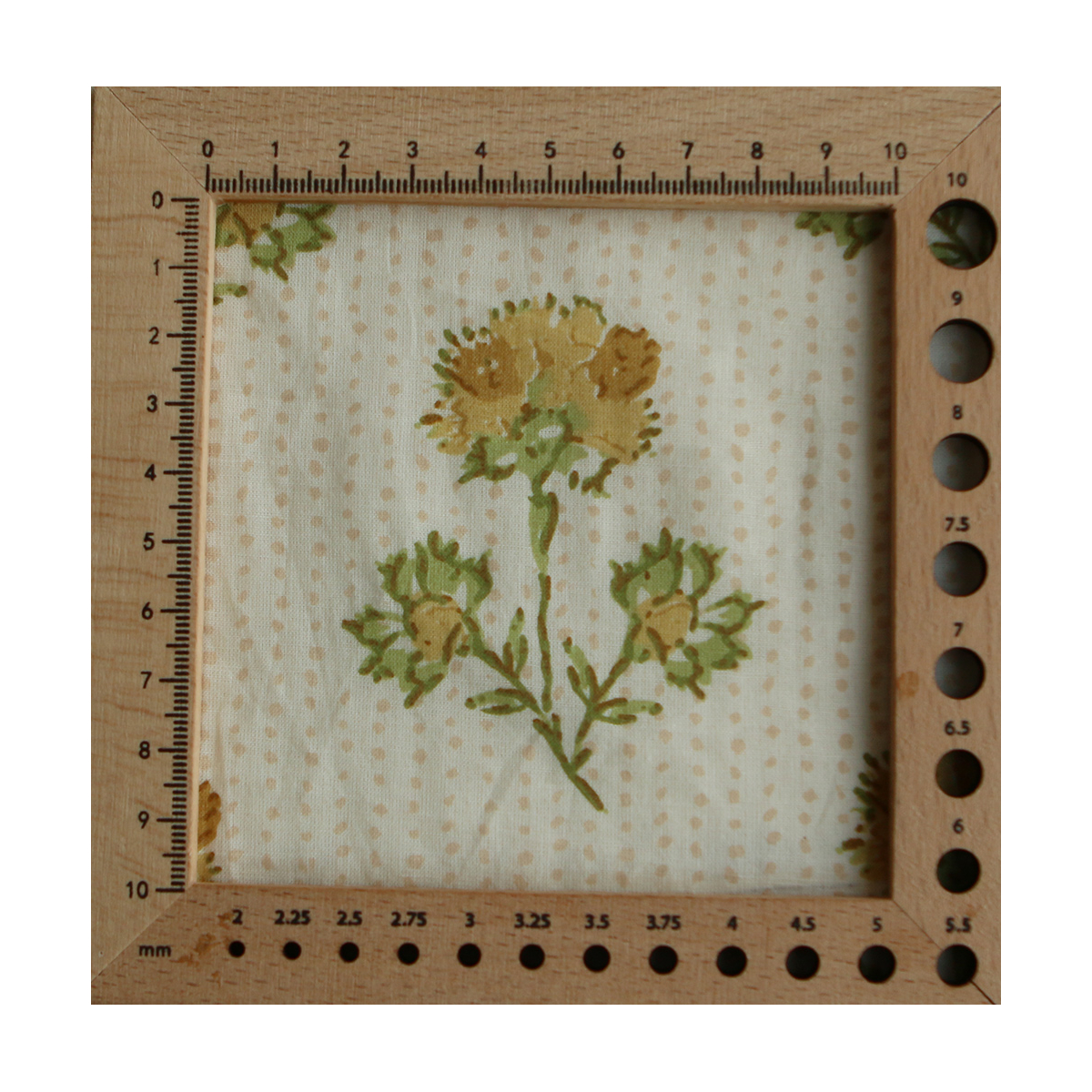 Karishma jaune B - Tissu indien en coton imprimé main Hand Block Artisanal