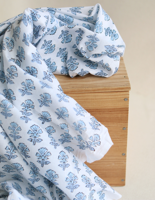 Amayra B - Tissu indien coton hand block traditionnel