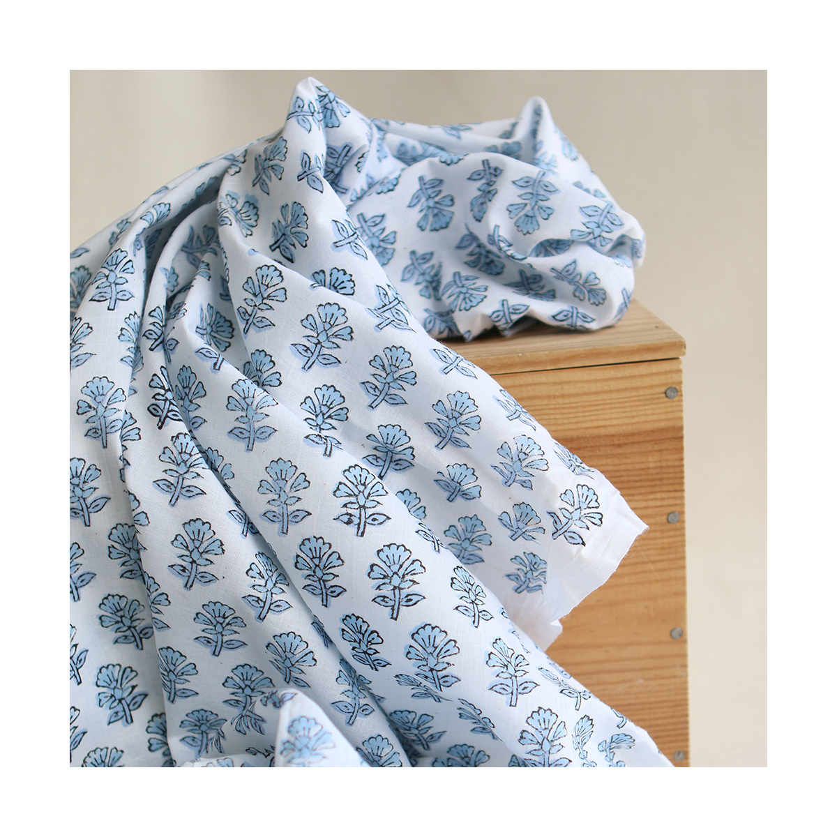 Amayra B - Tissu indien coton hand block traditionnel