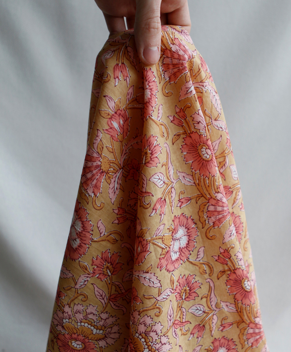 Tissu indien coton hand block traditionnel