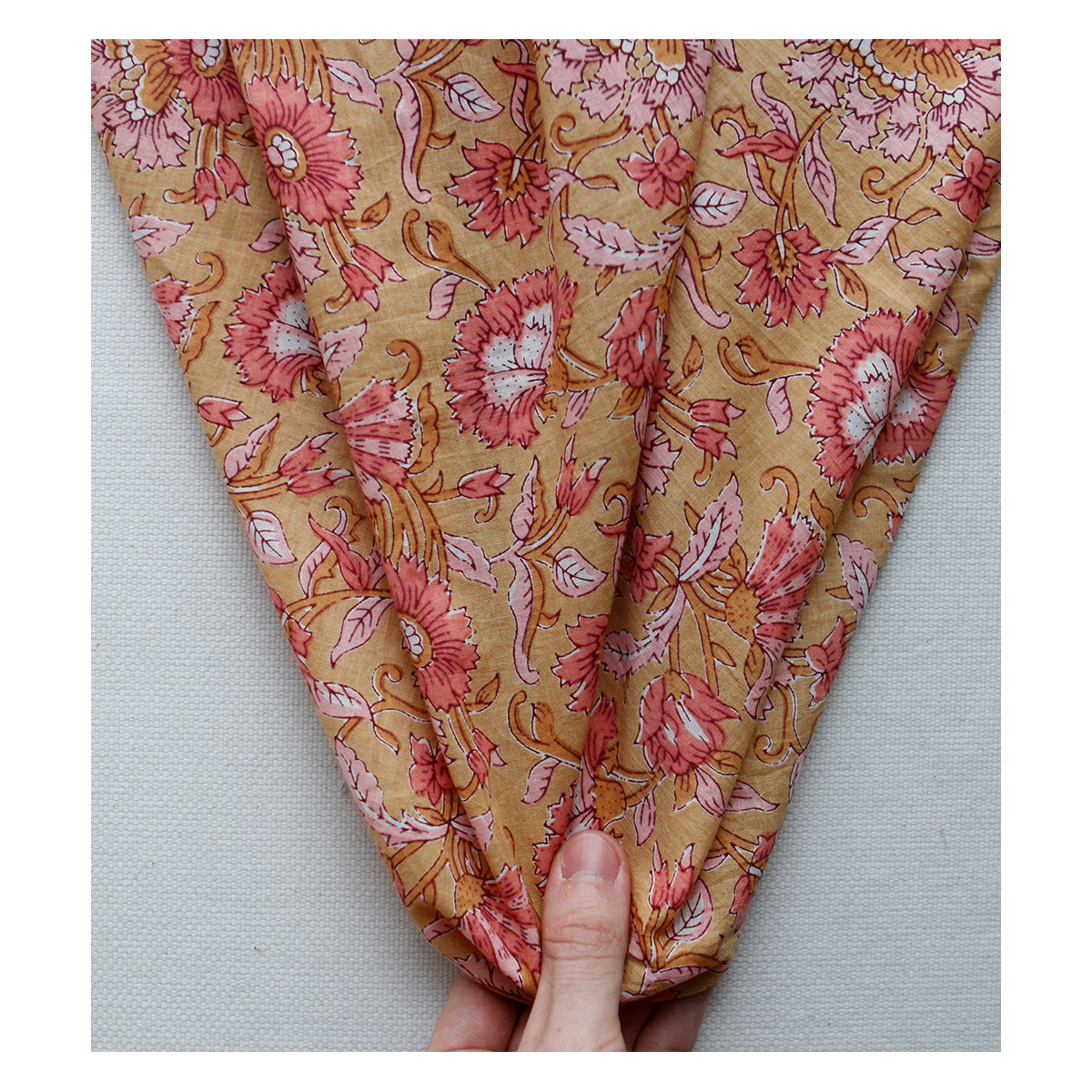 Tissu indien coton hand block traditionnel