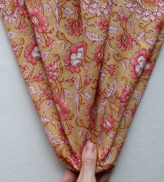 Tissu indien coton hand block traditionnel