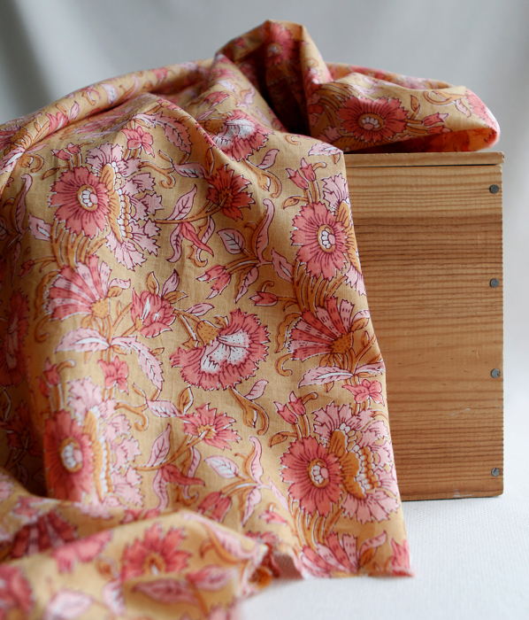 Tissu indien coton hand block traditionnel