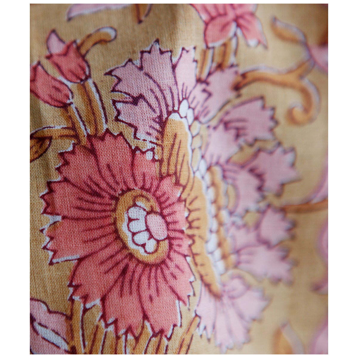 Tissu indien coton hand block traditionnel