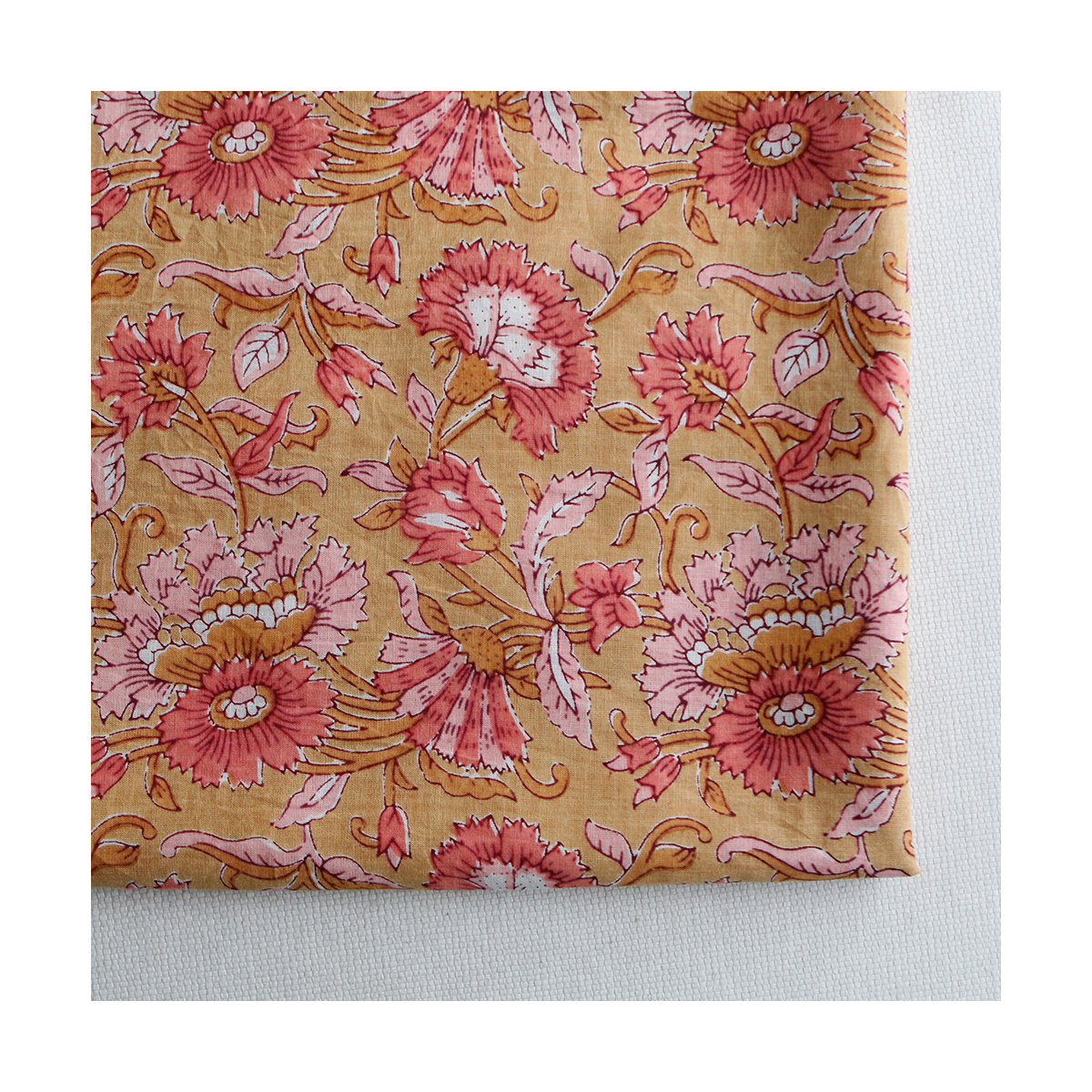 Tissu indien coton hand block traditionnel