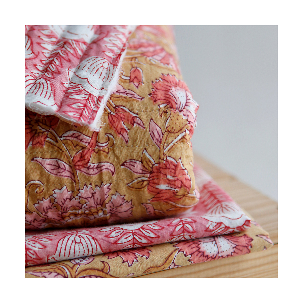 Tissu indien coton hand block traditionnel