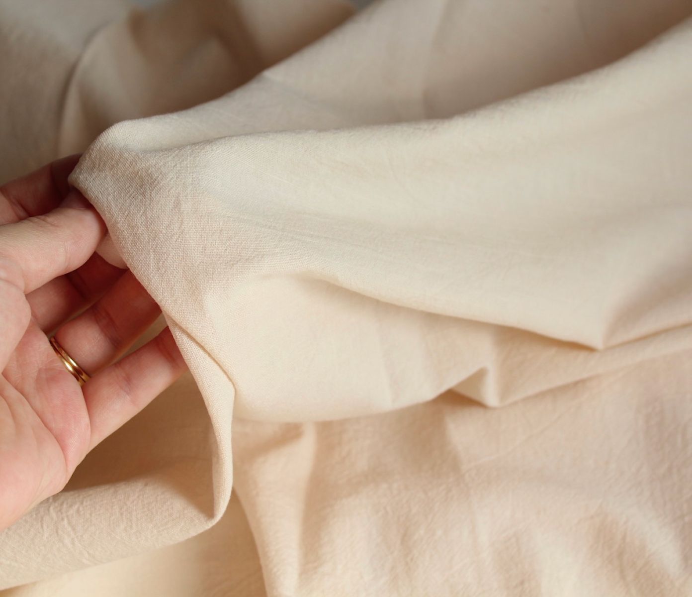 Coton lavé bio coloris vanille