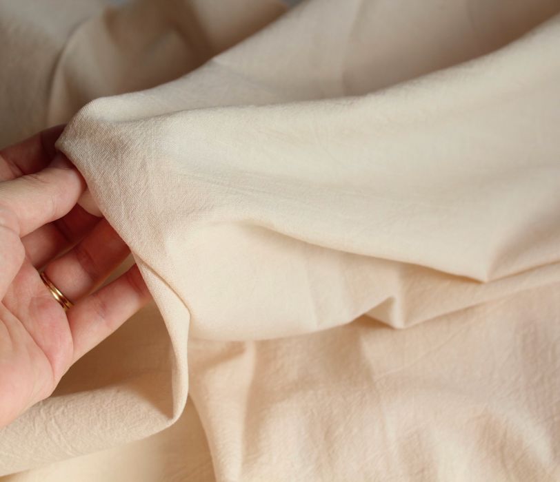 Coton lavé bio coloris vanille