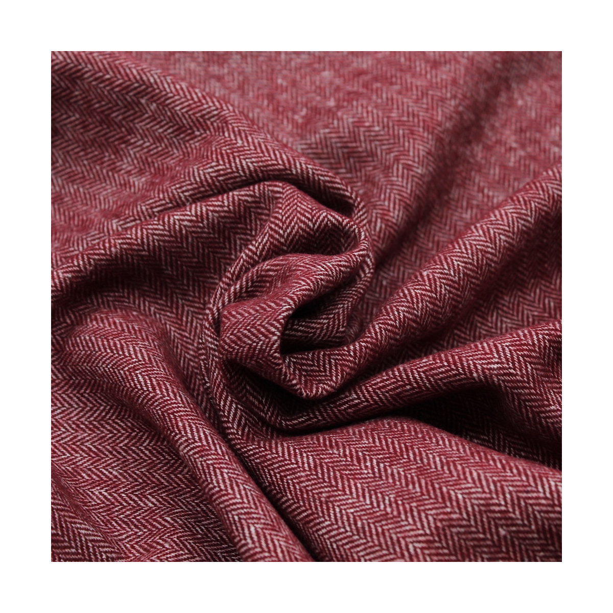 Tissu chevron texturé coton / laine coloris bordeaux Tissu chevron texturé coton / laine coloris bordeaux