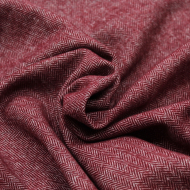 Tissu chevron texturé coton / laine coloris bordeaux Tissu chevron texturé coton / laine coloris bordeaux