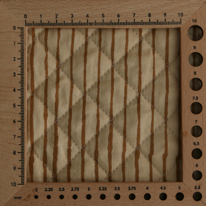 Nisha & rayures - Tissu indien matelassé double face coton hand block teal largeur 100cm