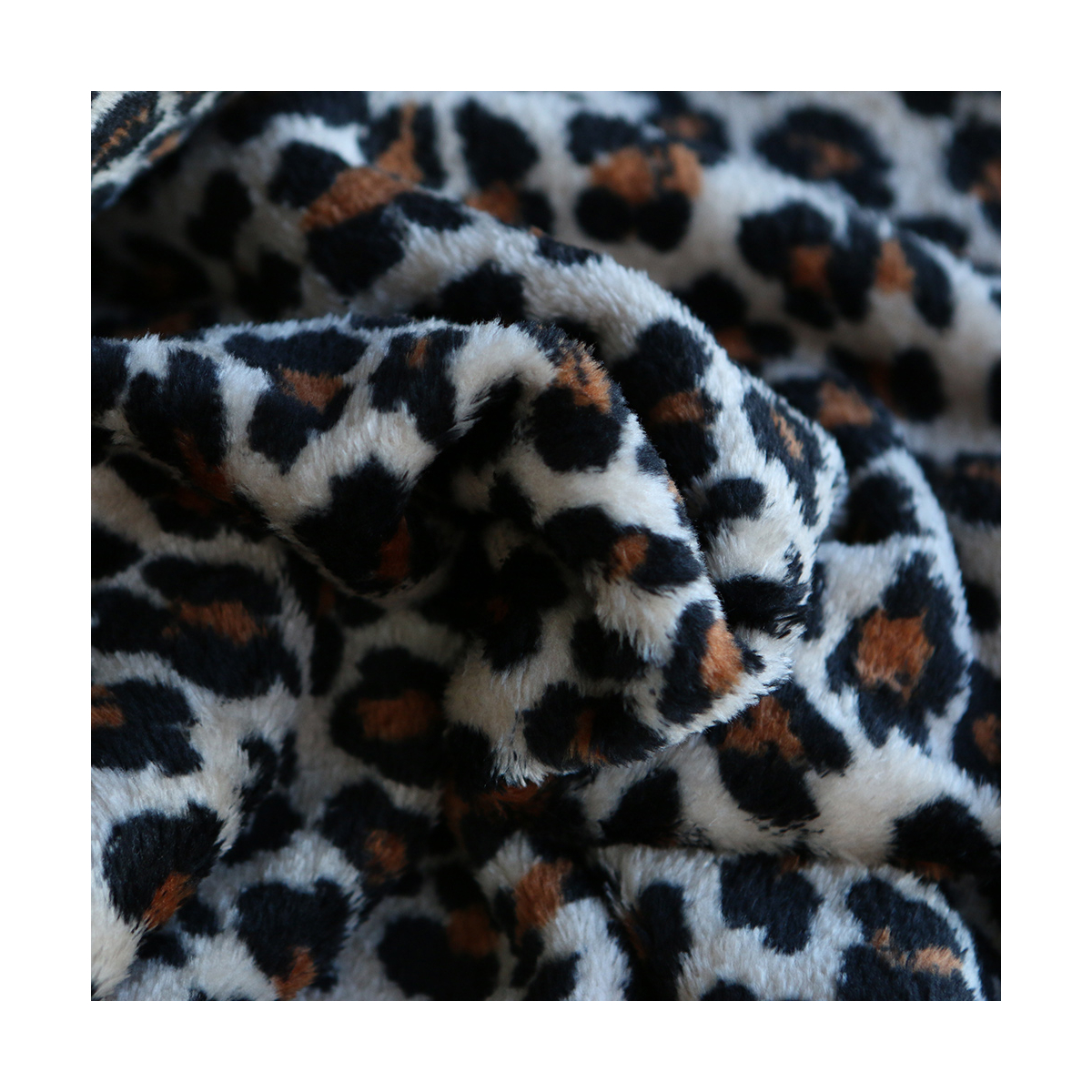 Graou - Polaire double face motif leopard sur fond beige
