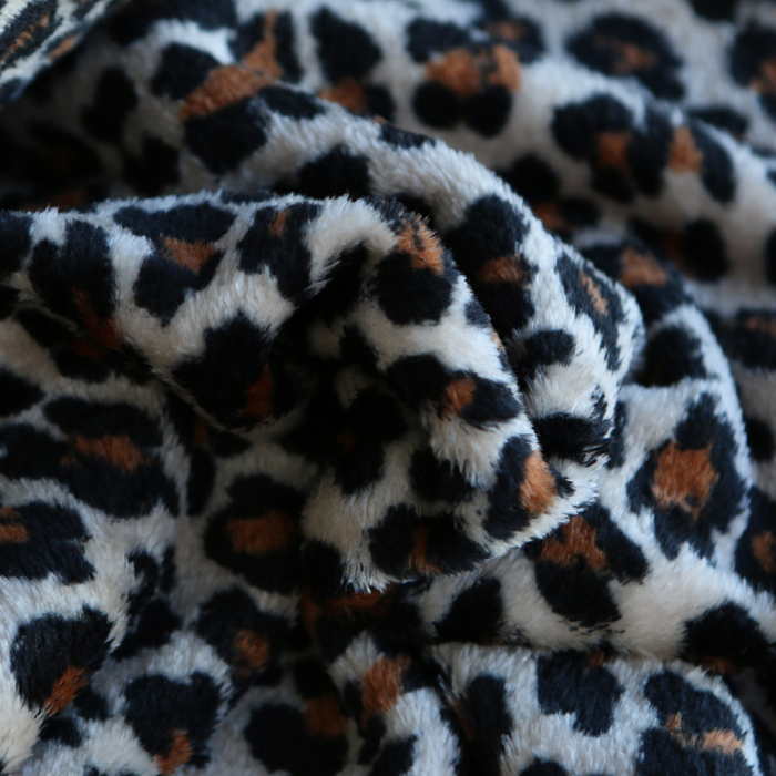 Graou - Polaire double face motif leopard sur fond beige