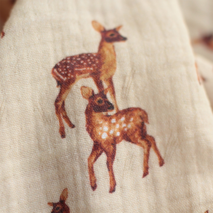 copy of Double gaze de coton imprimé Graou beige