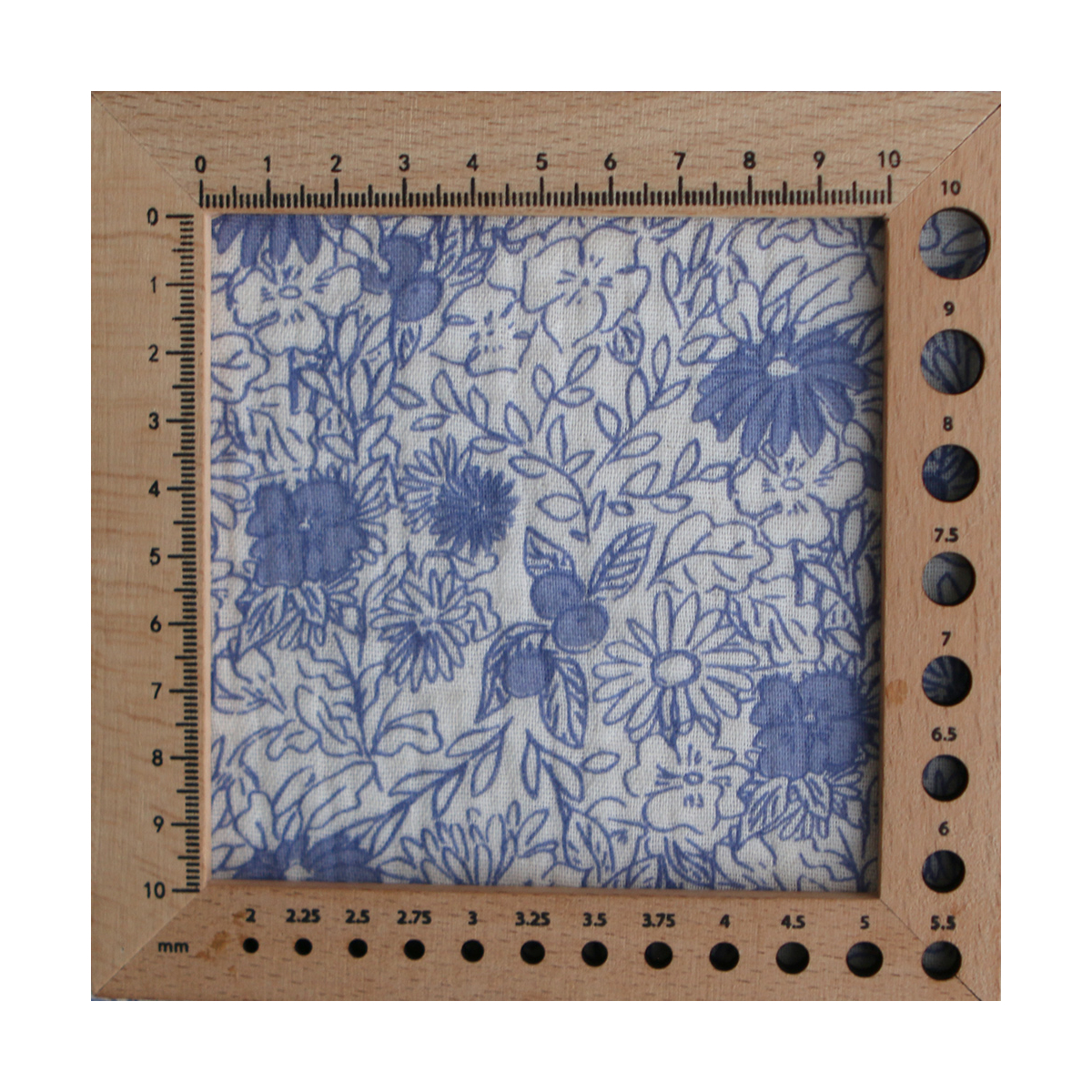 Zomea - Double gaze de coton fond écru motif bleu