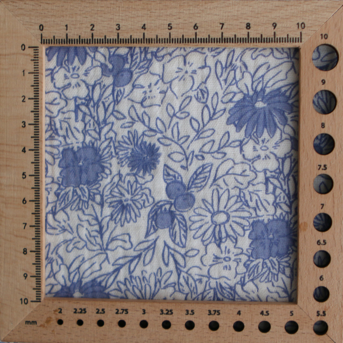 Zomea - Double gaze de coton fond écru motif bleu