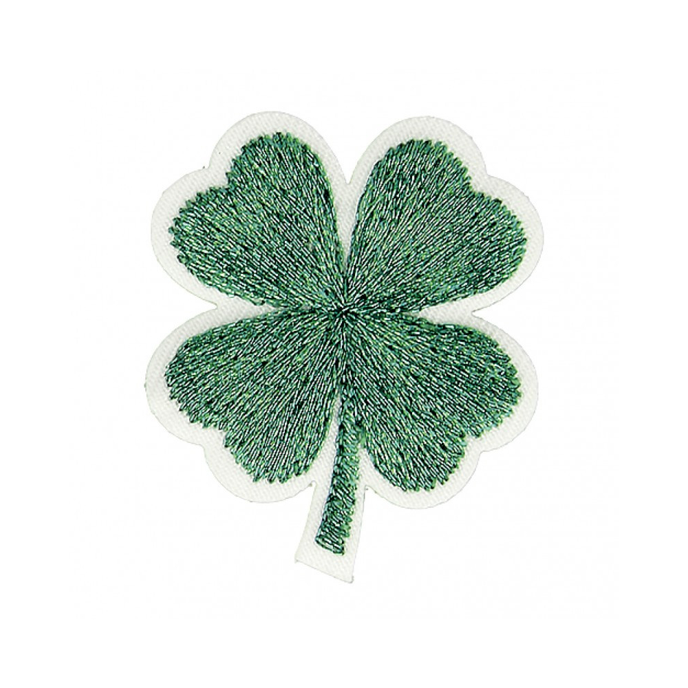 Ecusson thermocollant sans couture Trèfle à 4 feuilles métallisé 3cm