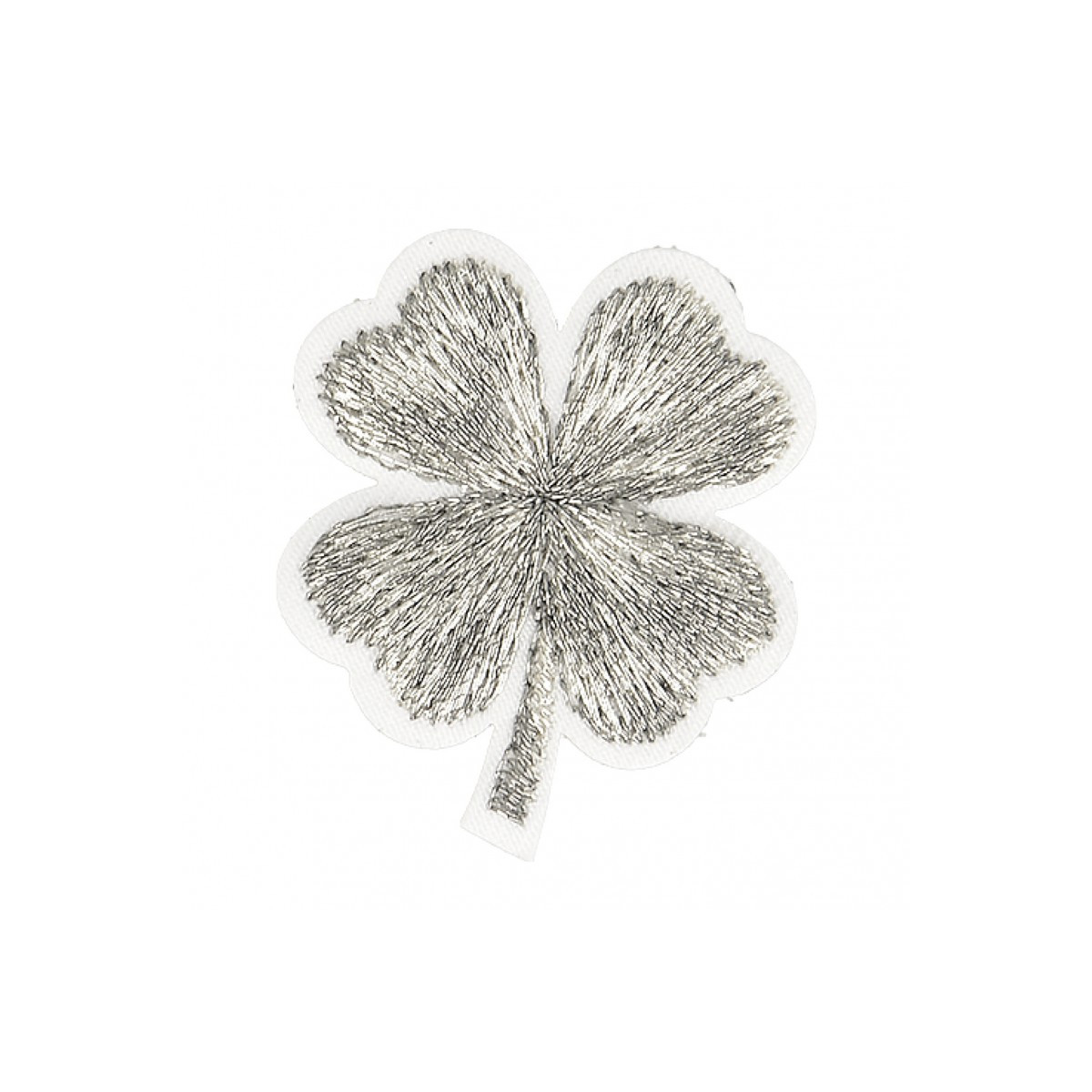 Ecusson thermocollant sans couture Trèfle à 4 feuilles métallisé 3cm