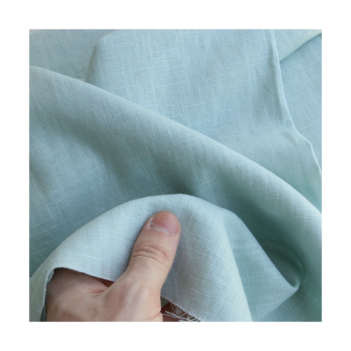 Lin lavé coloris vert d'eau