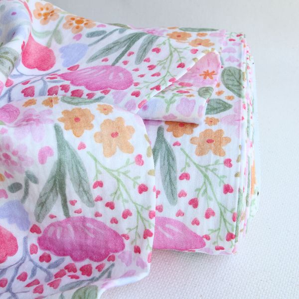 Alina - Double gaze de coton motif petites fleurs