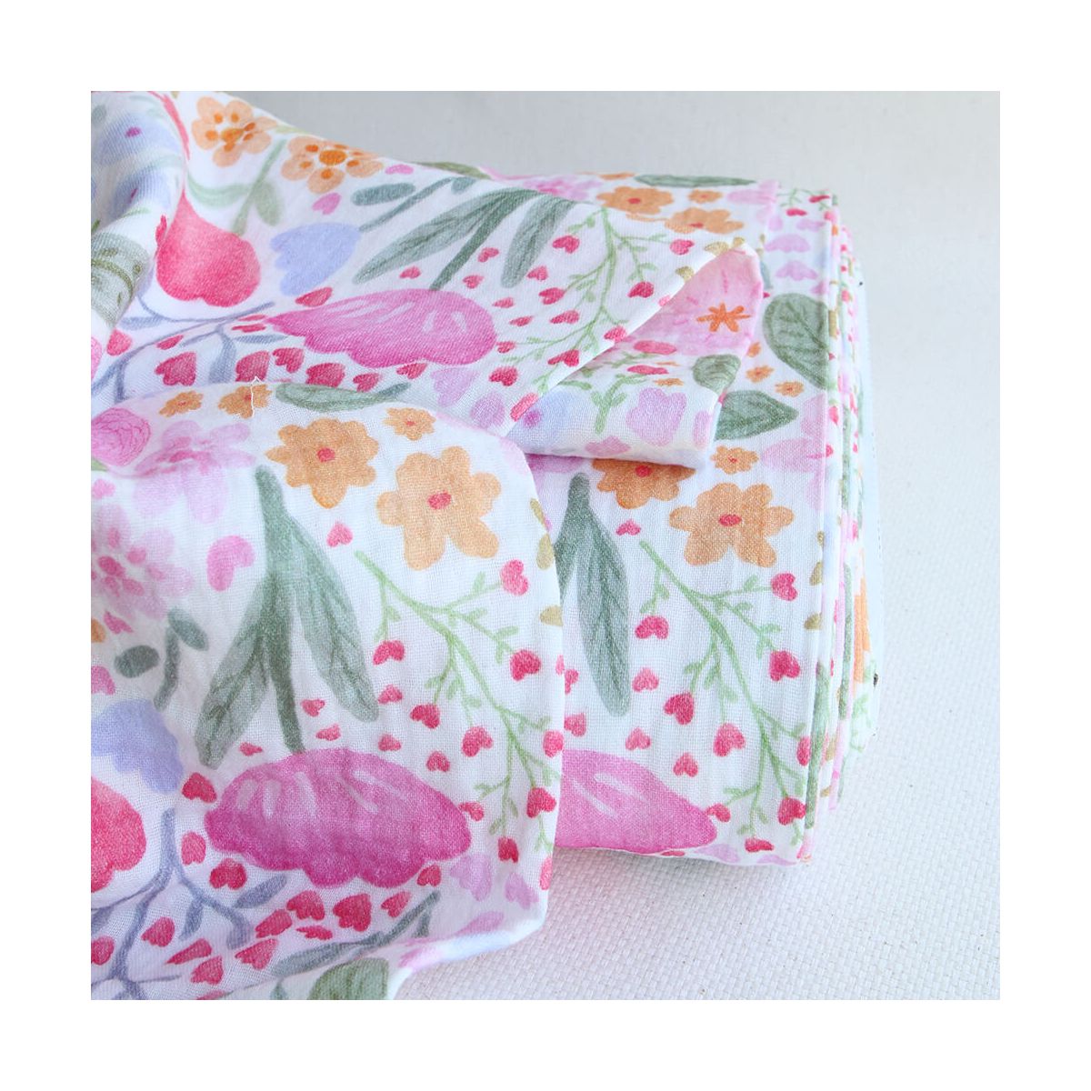 Alina - Double gaze de coton motif petites fleurs