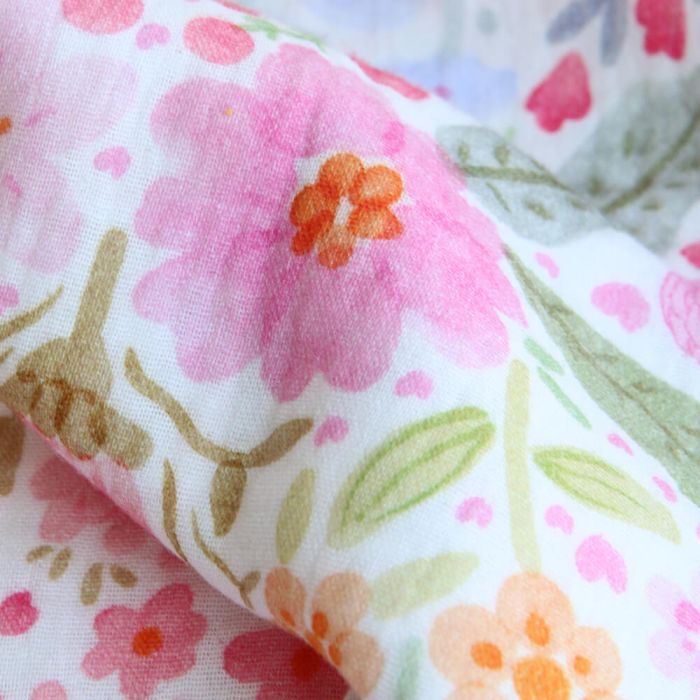 Alina - Double gaze de coton motif petites fleurs